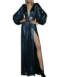 Bronx & Banco Zoe Topaz Dress Blue Metallic Size 10 for rent on The Volte - image 1