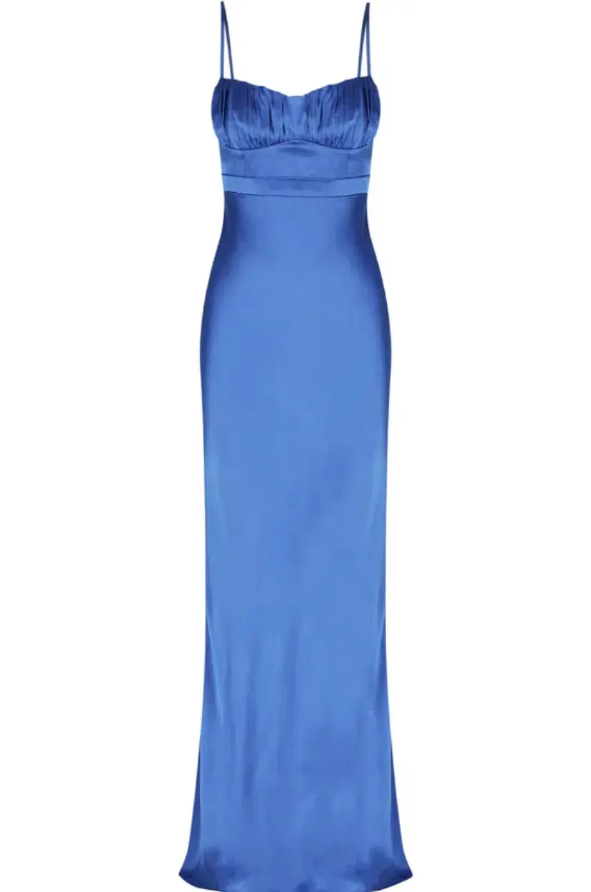 Shona Joy Oliviera Ruched Maxi Dress Strong Blue Size 10 - Image 5