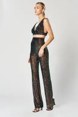 Winona Commix Top and Pants Sequin Set Green Sequin Size 10 for rent on The Volte - image 2