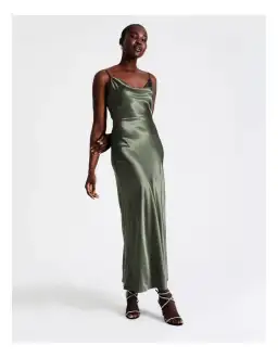 Wayne Cooper Cowl Neck Satin Slip Dress Green Size 18 for rent on The Volte - image 3