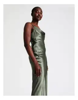 Wayne Cooper Cowl Neck Satin Slip Dress Green Size 18 for rent on The Volte - image 4
