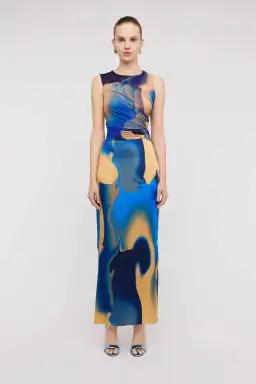 Scanlan Theodore Watercolour Dress Cobalt Size 6 for rent on The Volte - image 1