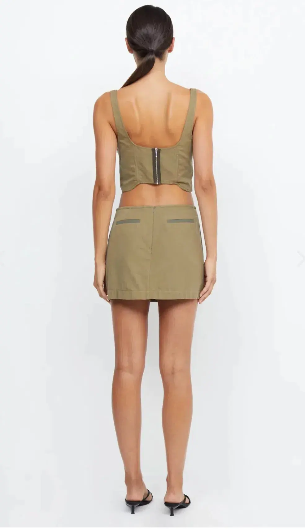 Bec and Bridge Remi Corset Top Spliced Khaki Size 10 for rent on The Volte - main image