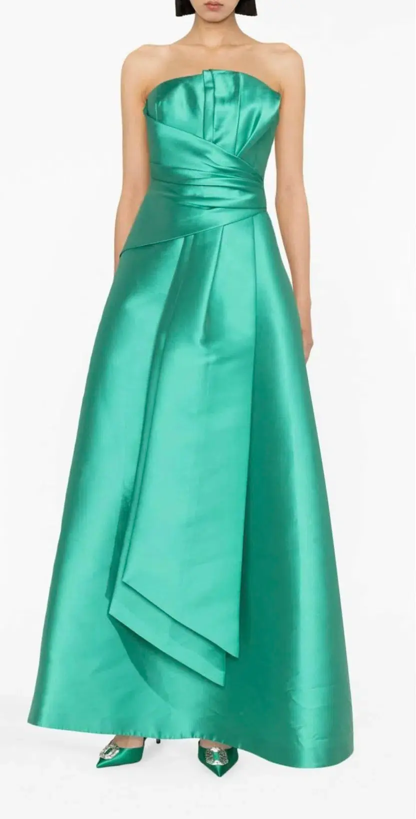 Alberta Ferretti Strapless Gown Green Size 8 for rent on The Volte - main image