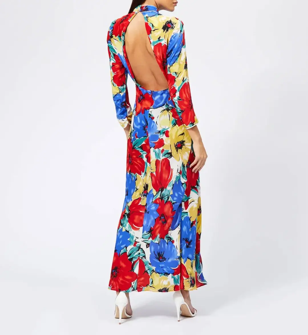 RIXO London Lucy Diana' Floral High-Neck Backless Dress Size M/Au 12 for rent on The Volte - main image