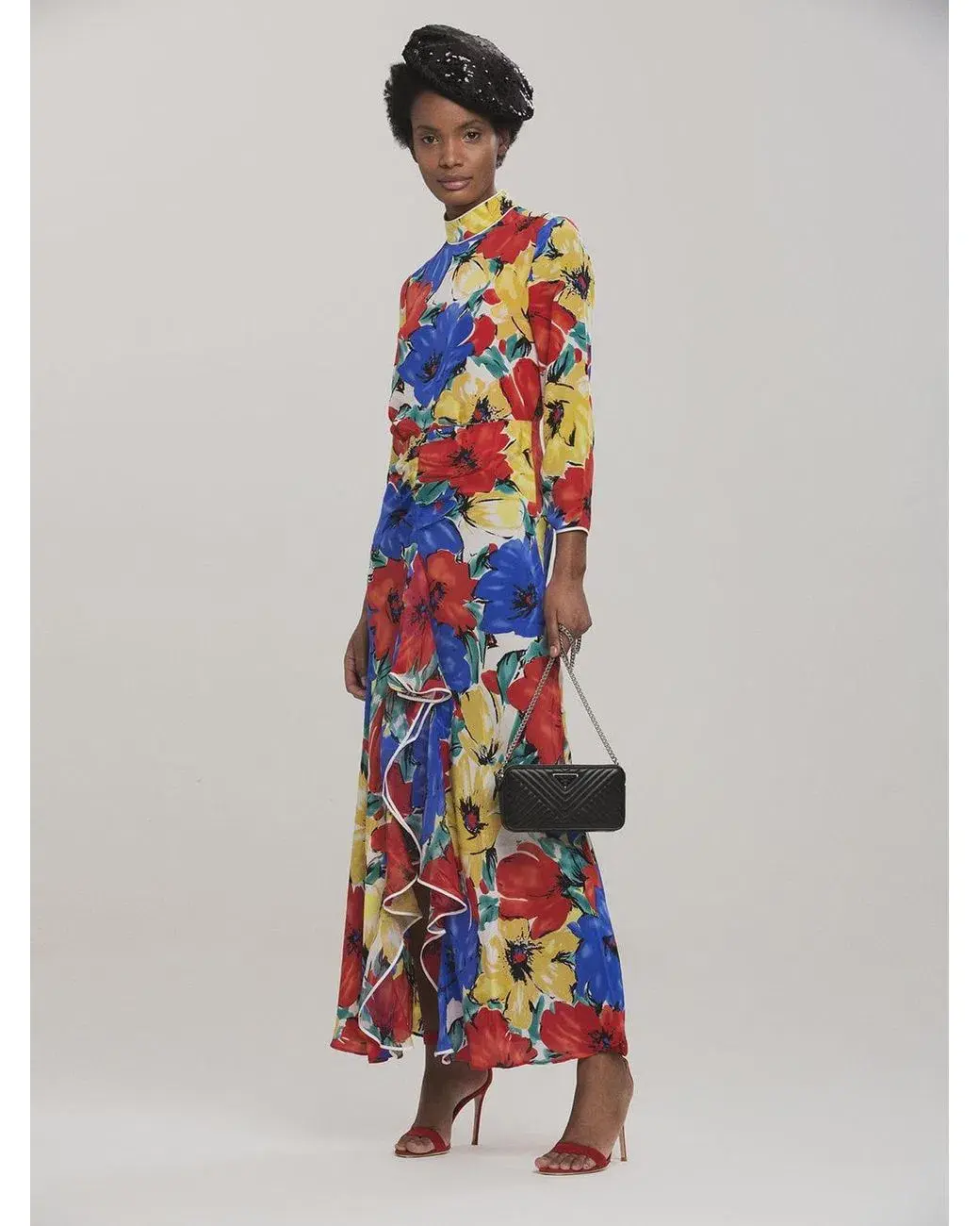 RIXO London Lucy Diana' Floral High-Neck Backless Dress Size M/Au 12 for rent on The Volte - main image