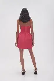 Aje Baret Strapless Mini Dress Hot Pink Size 10 for rent on The Volte - image 3