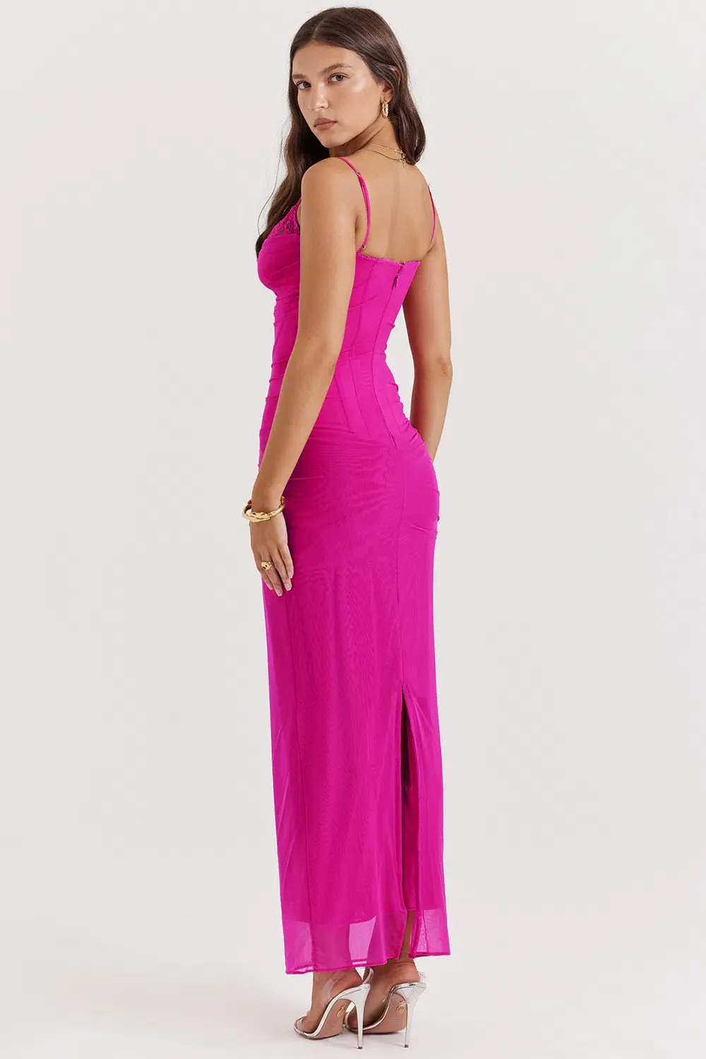 House Of CB Nalini Dress Fuchsia Size L / Au 12 for rent on The Volte - main image