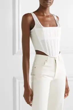 Dion Lee Jersey Corset Top in Ivory Size 8 for rent on The Volte - image 2