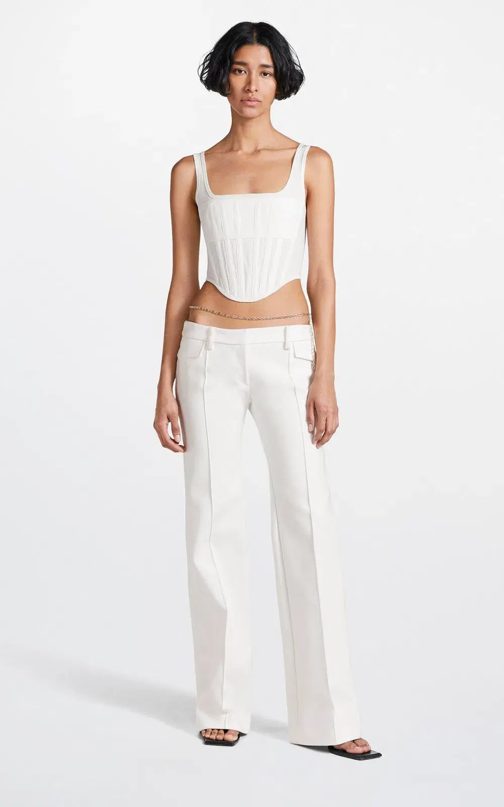 Dion Lee Jersey Corset Top in Ivory Size 8 for rent on The Volte - main image