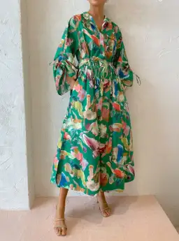 Alemais Arlo Shirt Dress Green Print Size 8 for rent on The Volte - image 2