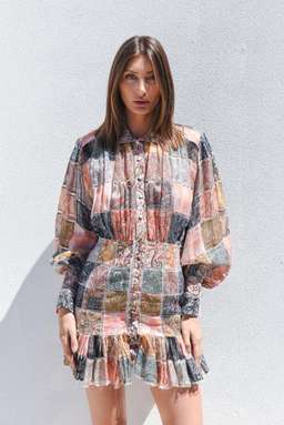 Zimmermann Ninety Six Patch Mini Dress Patchwork Paisley Size 1 / AU 10 for rent on The Volte - image 1