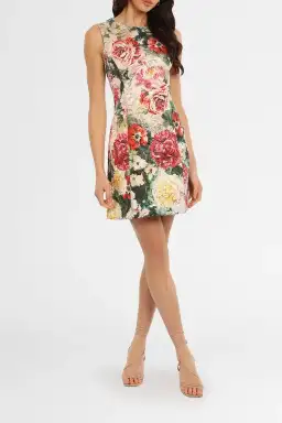Dolce & Gabbana Papaveri Brocade Mini Dress Floral Size 10 for rent on The Volte - image 2