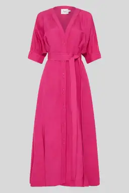 Aje Ennoble Midi Dress in Fuchsia Size 12 for rent on The Volte - image 2