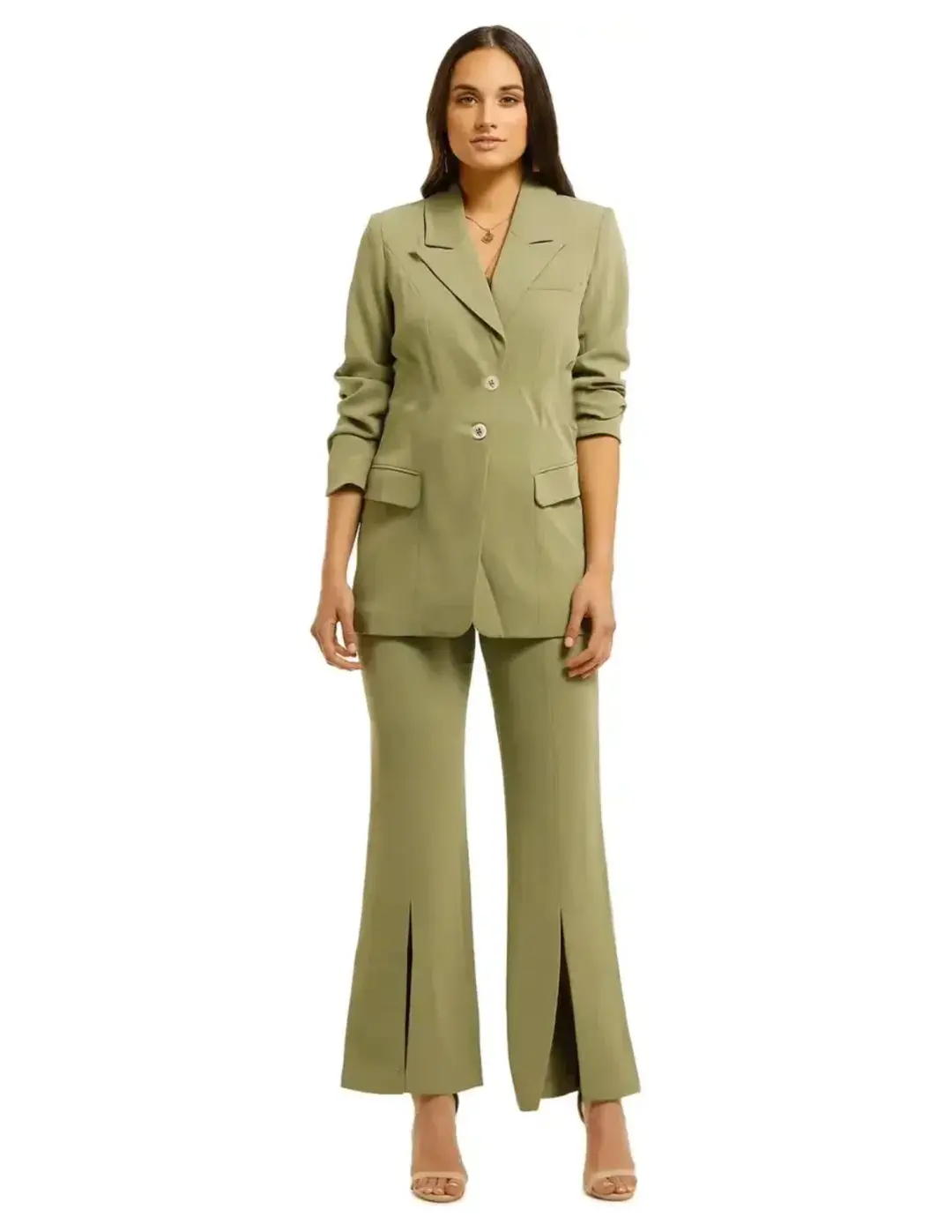 Elliatt Coppelia Two-Piece Suit Khaki Size 12 for rent on The Volte - main image