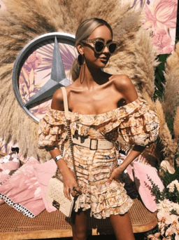 Zimmermann Painted Heart Folds Midi Dress size 8