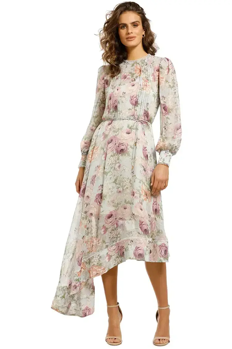 Elliatt Karishma Midi Dress in Multi Floral Size 12 for rent on The Volte - main image