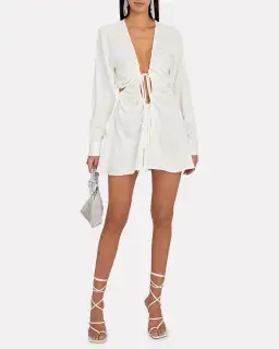 Christopher Esber V-neck Cut Out Mini Dress White Size 10 for rent on The Volte - image 1