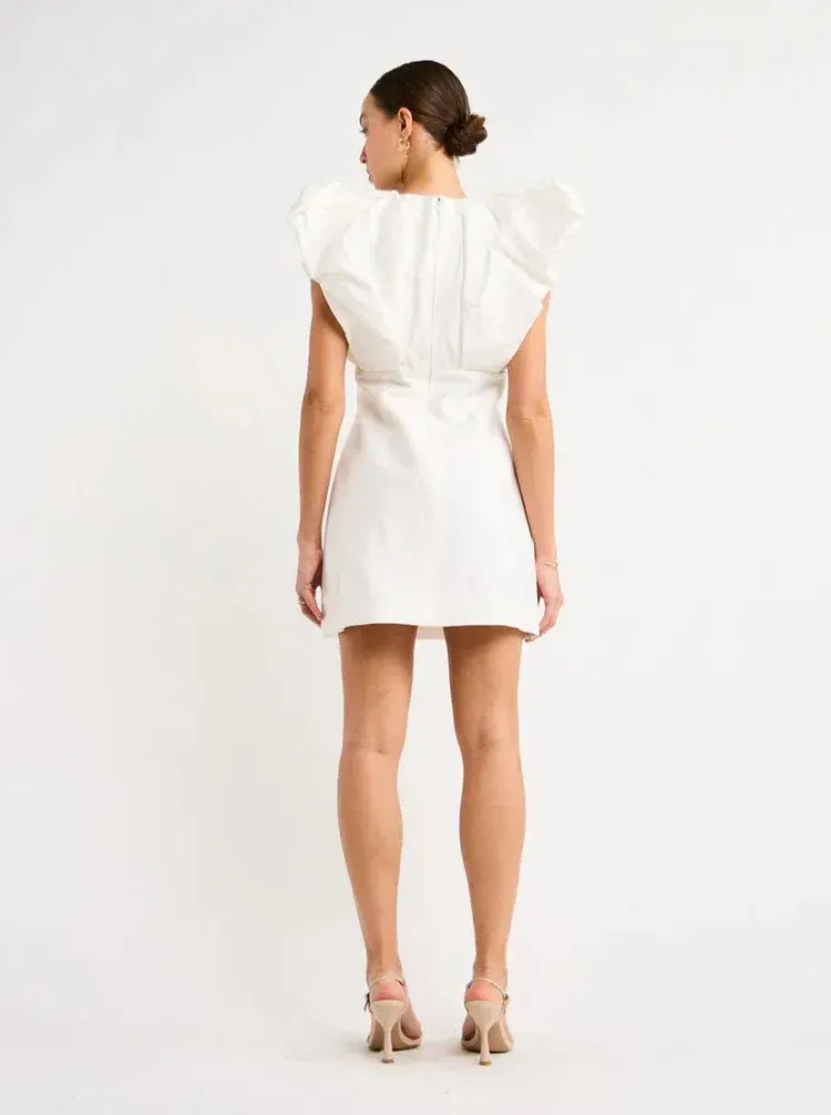 Acler Denare Mini Dress Ivory Size 6 - Image 3