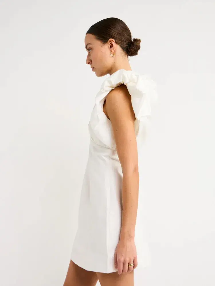 Acler Denare Mini Dress Ivory Size 6 - Image 4