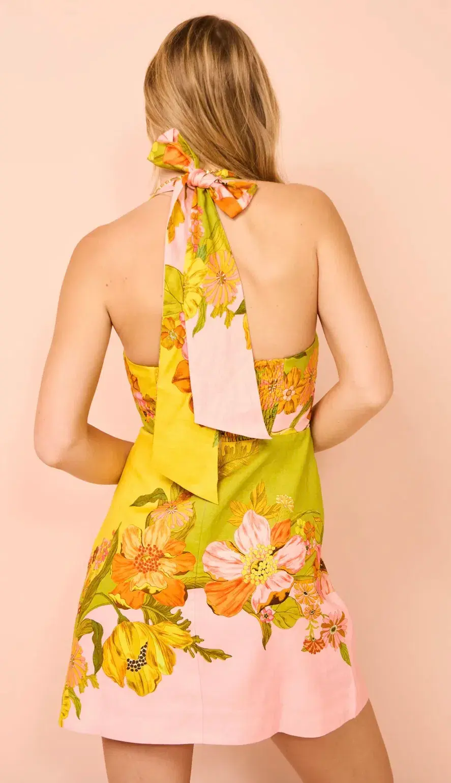 Alemais Silas Halter Mini Dress Floral Size 10 for rent on The Volte - main image