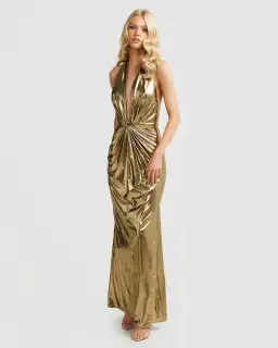 Derma Department Paola Gown Gold Size 4 for rent on The Volte - image 2