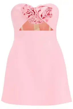 Magda Butrym Pink Mini Dress Rose Appliqué Cutout Wool Pink Size 10 for rent on The Volte - image 4