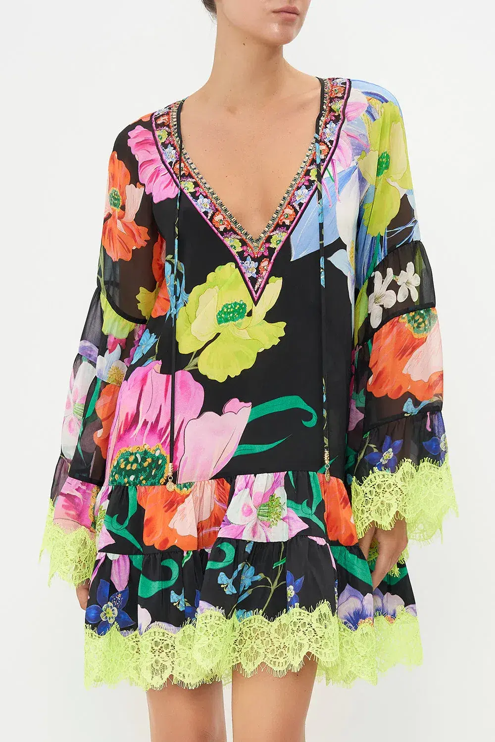 A-Line Gathered Panel Dress Away With The Fairies Size 16 for rent on The Volte - main image