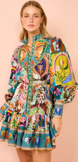 Alemais Evergreen Mini Dress In Multi Size 8 for rent on The Volte - image 2