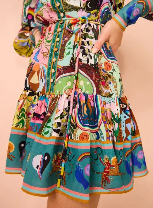 Alemais Evergreen Mini Dress In Multi Size 8 for rent on The Volte - main image