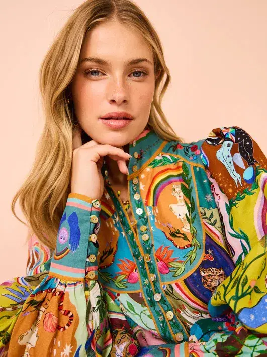 Alemais Evergreen Mini Dress In Multi Size 8 for rent on The Volte - main image