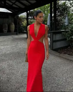 Effie Kats Valencia Dress Cherry Red Size 6 for rent on The Volte - image 2