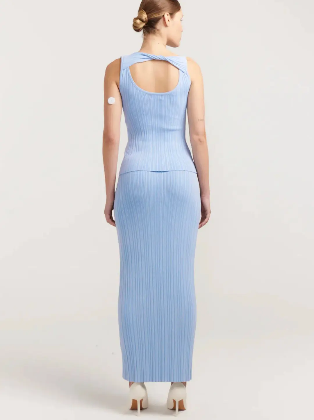 Henne Romee Knit Top & Skirt Set Blue Size 12 for rent on The Volte - main image