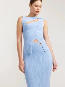 Henne Romee Knit Top & Skirt Set Blue Size 12 for rent on The Volte - image 2