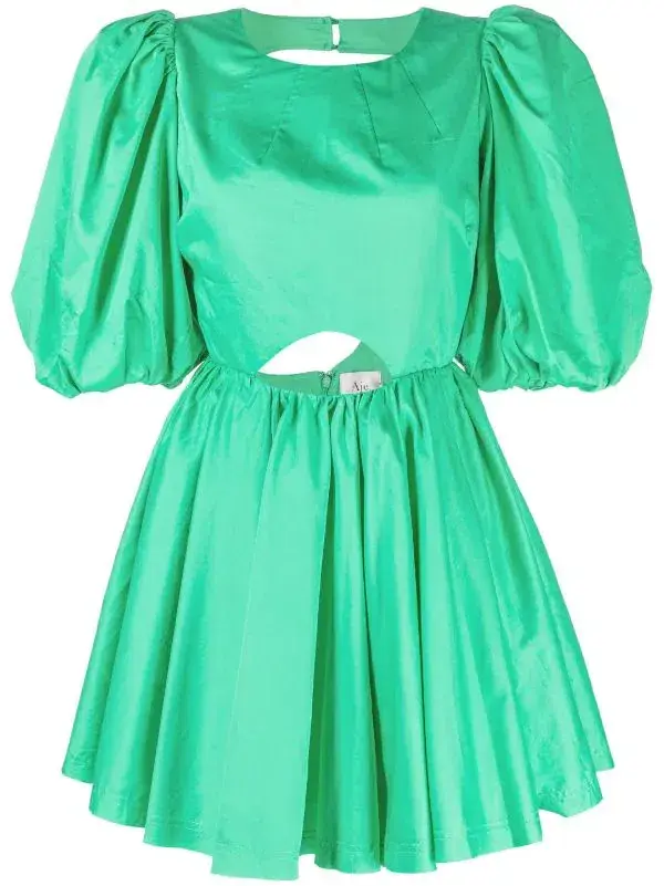 Aje Colette Cut Out Mini Dress Green Size 12 for rent on The Volte - main image