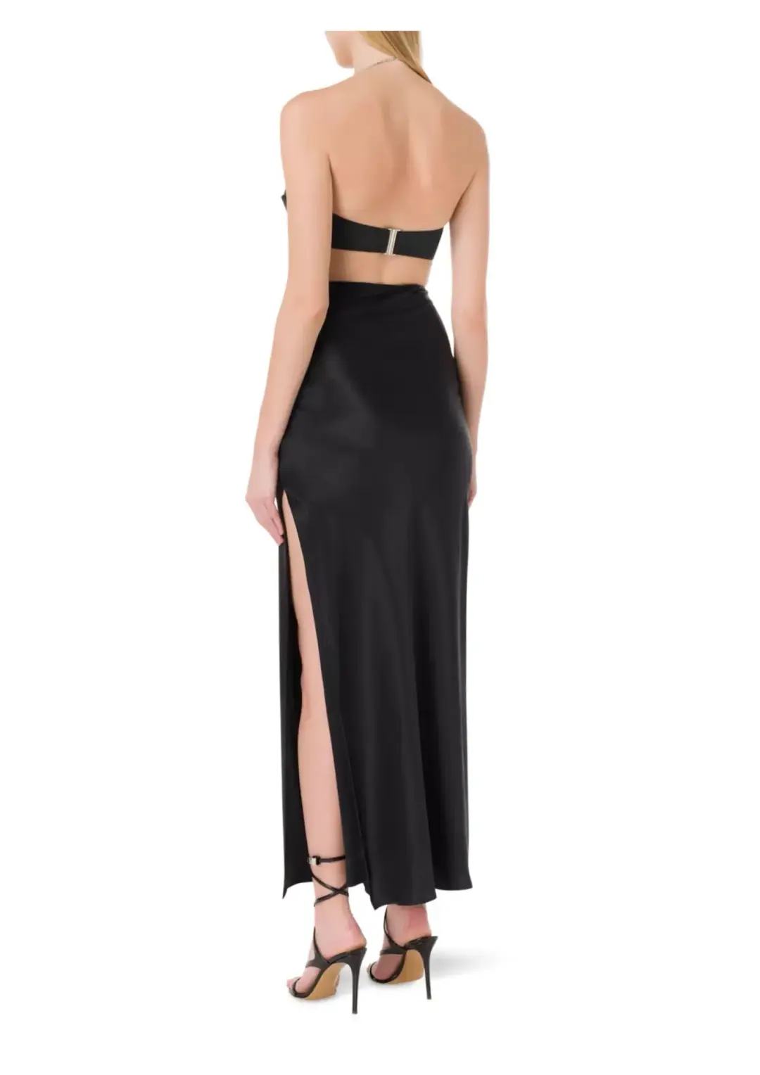 Michael Lo Sordo Nomi Crystalline Wrap Halter Dress in Black Size 6 for rent on The Volte - main image