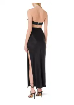 Michael Lo Sordo Nomi Crystalline Wrap Halter Dress in Black Size 6 for rent on The Volte - image 3