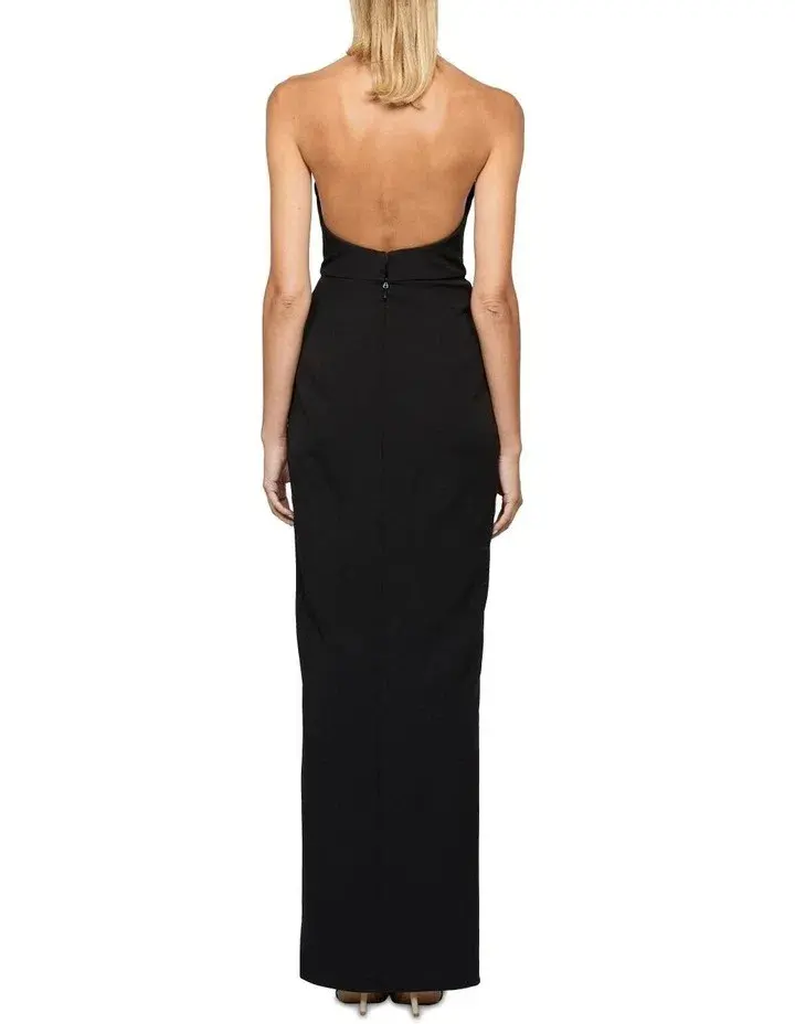 B by Bariano Cosmopolitan High Neck Maxi Dress Black Size 6 for rent on The Volte - main image
