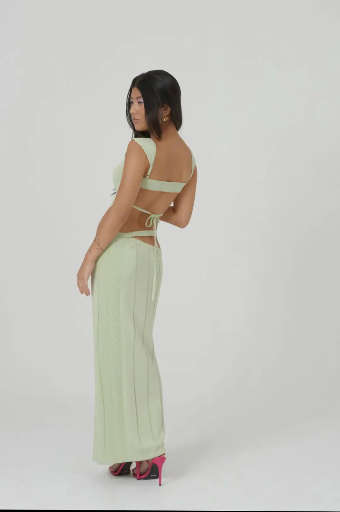 Amiss the Label Joanne Top & Skirt Set Green Size 12 for rent on The Volte - main image