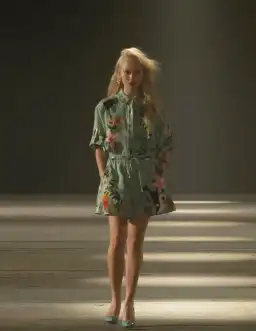 Alemais Meagan Oversized Linen Shirt & Shorts Set Green Multi Size 10 for rent on The Volte - image 2