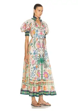 Zimmermann Ginger Swing Maxi Dress Cream Multi Size 4 / AU 16 for rent on The Volte - image 1