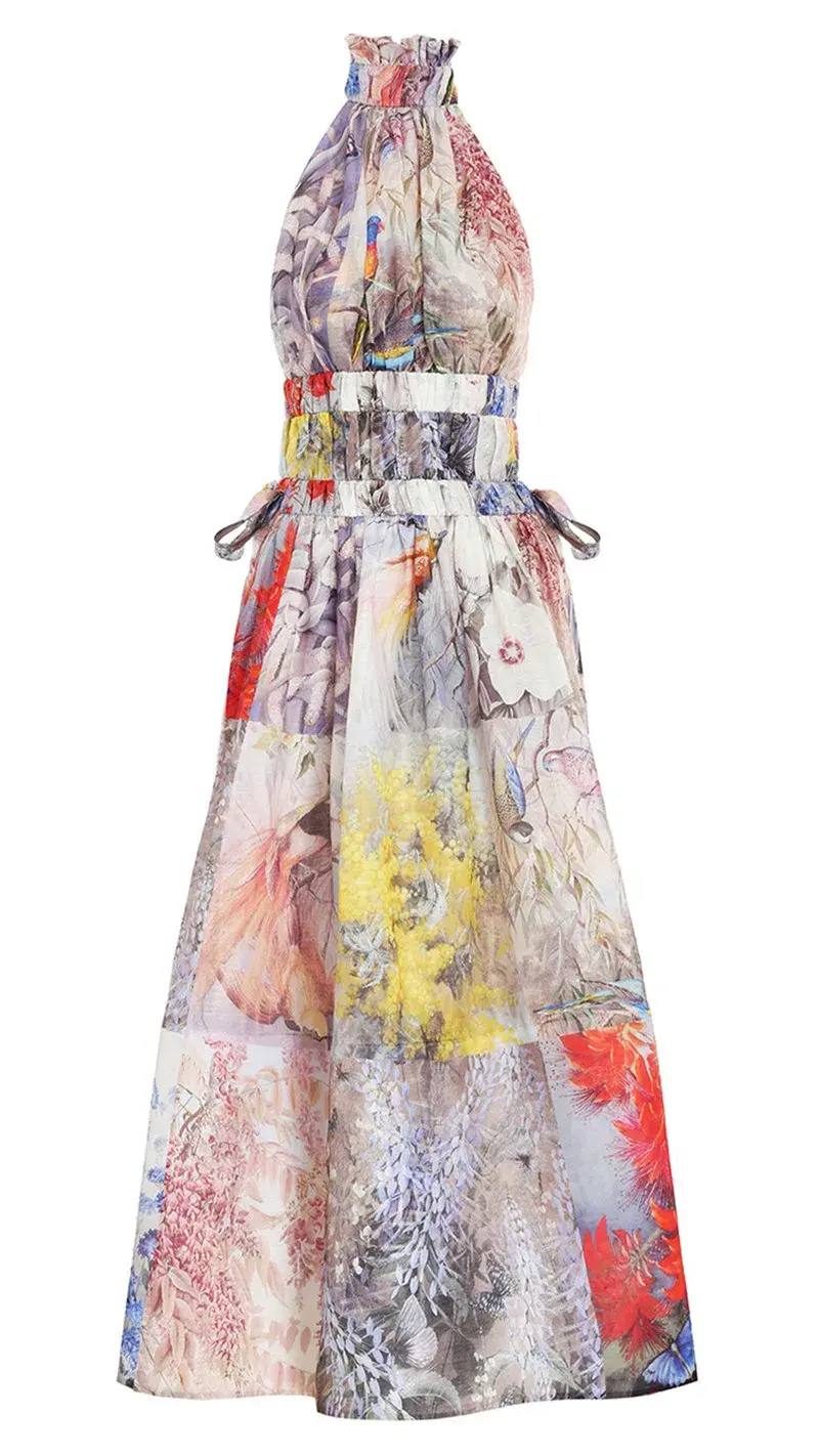 Zimmermann Botanica Halter Neck Gown Print Size 0 / AU 8 for rent on The Volte - main image