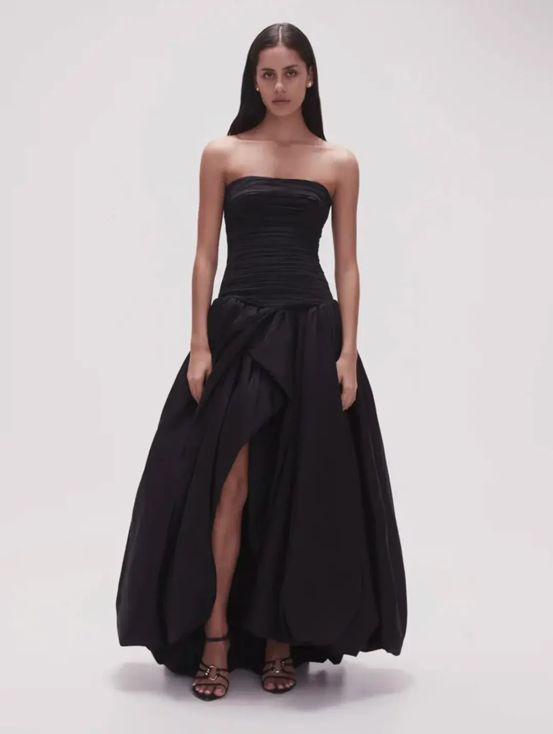 Aje Violette Bubble Hem Maxi Dress Black Size 14 for rent on The Volte - main image