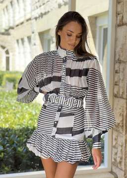 Mackenzie Mode Seeing Stars Dress Black/White Size 8 for rent on The Volte - image 1