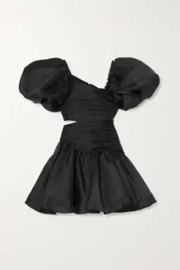Aje Joan Puff Sleeve Black Mini Dress Cocktail Wedding RRP ($455) Size AU16/US12 for rent on The Volte - image 2