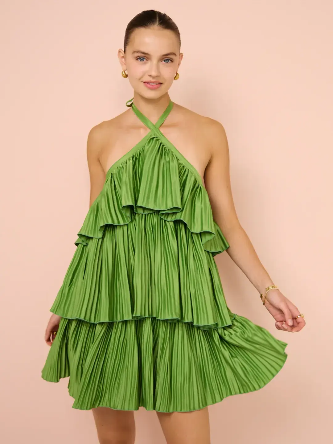 L'Idee Danse Mini Dress In Fern Size 10 for rent on The Volte - main image