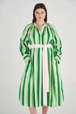 Oroton Multi Stripe Shirt Dress in Garden Size 16 for rent on The Volte - image 5