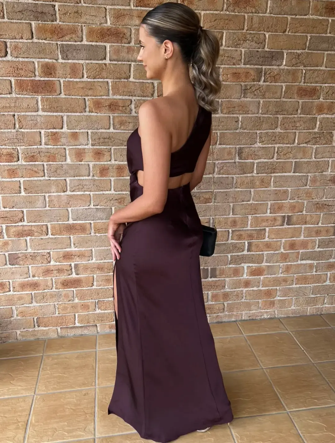 Misha Kristin Satin Gown Port Size 8 for rent on The Volte - main image