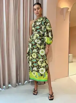 Alemais Winnie Midi Dress Chocolate/Floral Size 8 for rent on The Volte - image 3