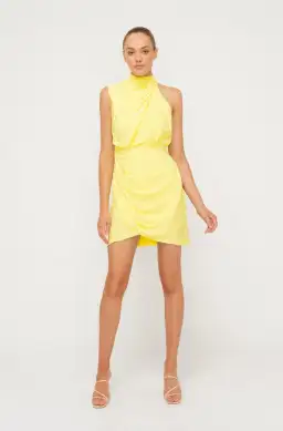 Sheike Gracie Mini Dress Yellow Size 16